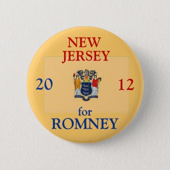 New Jersey For Romney 2012 Pinback Button by hueylong at Zazzle