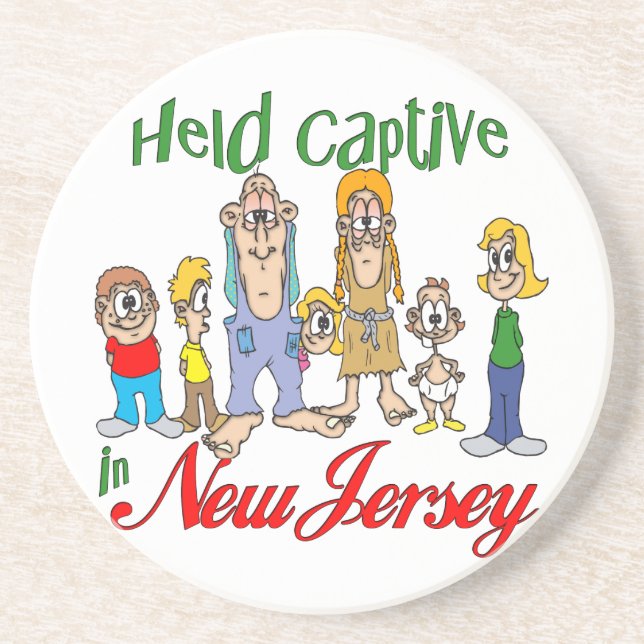 New Jersey Funny Trailer Park Sandstone Coaster (Front)