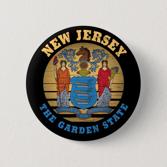 NEW JERSEY GARDEN STATE FLAG BUTTON (Front)