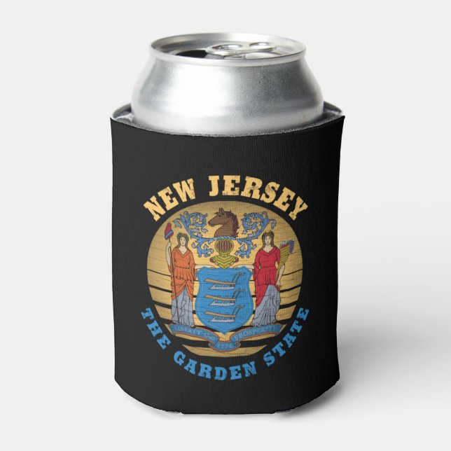 NEW JERSEY GARDEN STATE FLAG  CAN COOLER (Can Front)