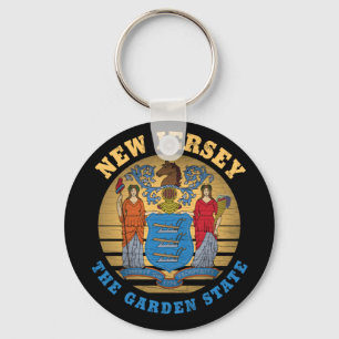 NEW JERSEY GARDEN STATE FLAG KEYCHAIN