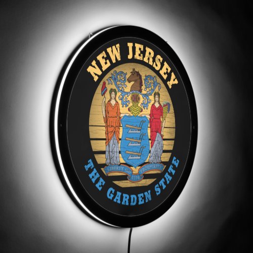 NEW JERSEY GARDEN STATE FLAG LED SIGN