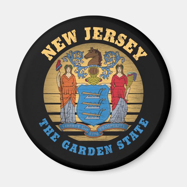 NEW JERSEY GARDEN STATE FLAG MAGNET (Front)