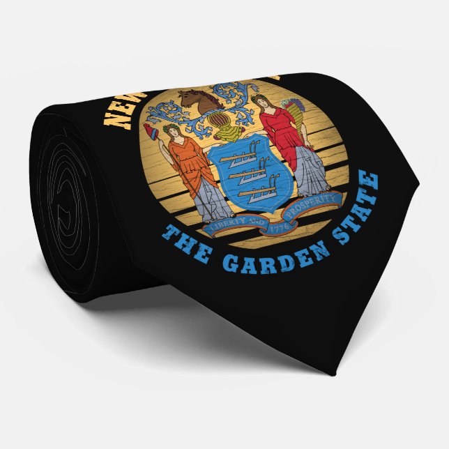 NEW JERSEY GARDEN STATE FLAG NECK TIE (Rolled)