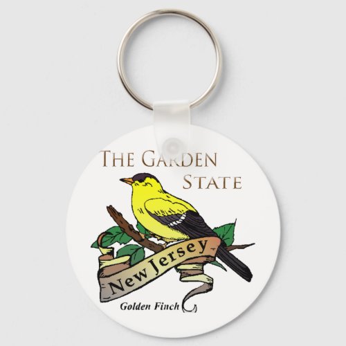 New Jersey Garden State Golden Finch Keychain