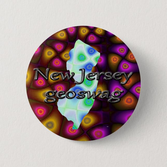 New Jersey Geoswag Swags Geocaching Gifts Treasure Button (Front)