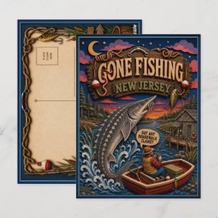 New Jersey Gone Fishing Atlantic Sturgeon Postcard