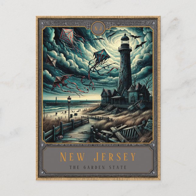 New Jersey | Gothic Art Postcard (Front)