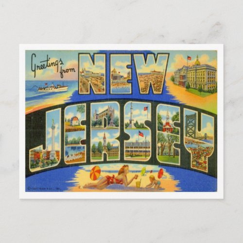New Jersey Greetings From US States Postcard