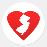 New Jersey Heart Classic Round Sticker