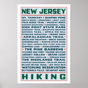 New Jersey Hiking Trails Poster