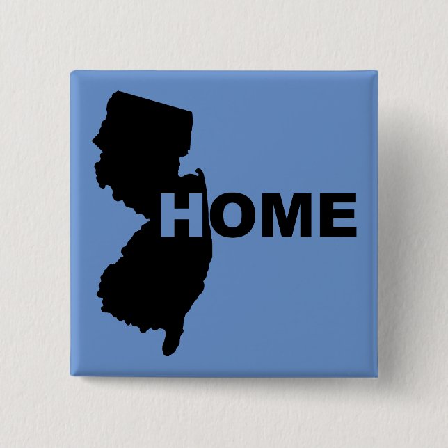 New Jersey Home Away From State Button Badge Pin (Front)