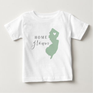 New Jersey Home Grown Editable Colors State Map Baby T-Shirt