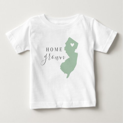 New Jersey Home Grown  Editable Colors State Map Baby T_Shirt