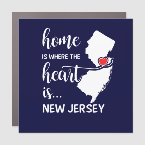 New Jersey home is where the heart is Car Magnet