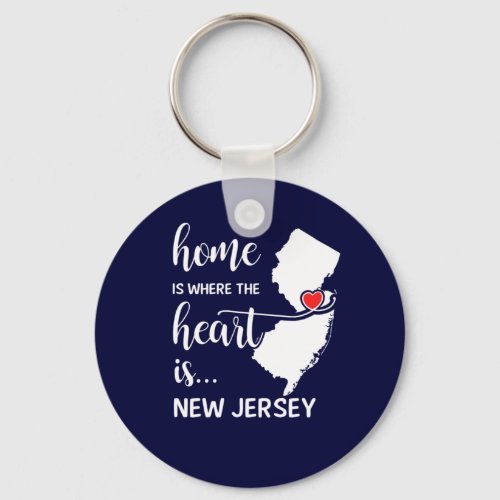 New Jersey home is where the heart is Keychain