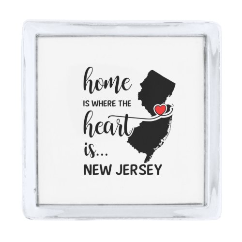 New Jersey home is where the heart is Silver Finish Lapel Pin