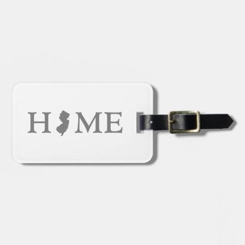 New Jersey Home State Map Shaped Letter Word Art Luggage Tag