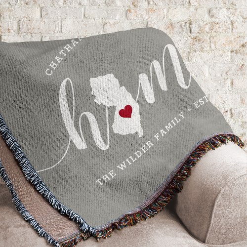 New Jersey Home State Personalized Rustic Throw Blanket