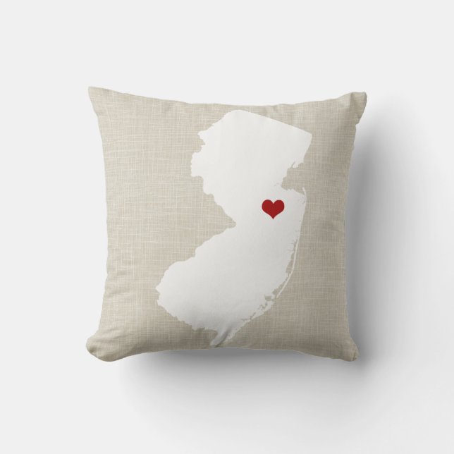 New Jersey Home State Throw Pillow 16" x 16" (Front)