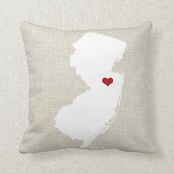 New Jersey Home State Throw Pillow 16" X 16" by TossandThrow at Zazzle