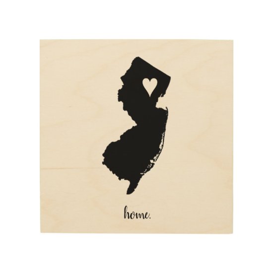New Jersey "Home" Wooden Wall Art