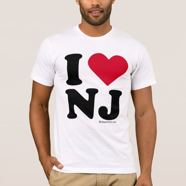 NEW JERSEY - "I LOVE NJ" "I LOVE NEW JERSEY"  T-Shirt (Front)
