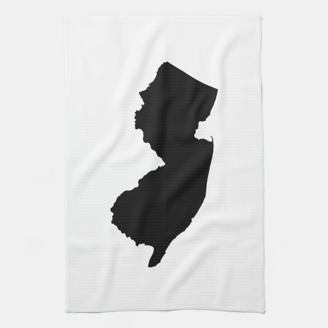 New Jersey in Black and White Towel (Vertical)