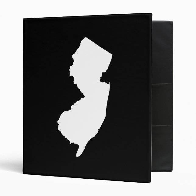 New Jersey in White and Black 3 Ring Binder (Front/Inside)