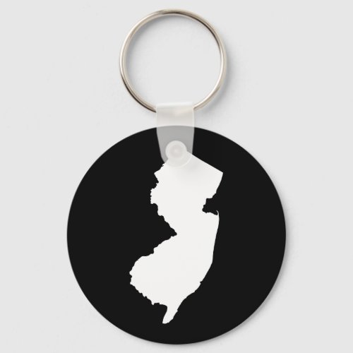 New Jersey in White and Black Keychain