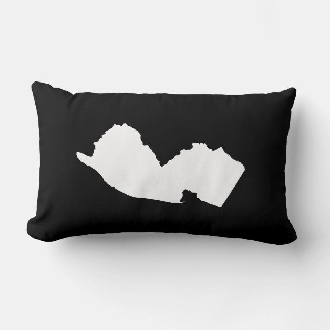 New Jersey in White and Black Lumbar Pillow (Front)