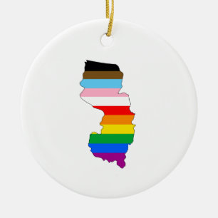 New Jersey Inclusive Pride Ceramic Ornament