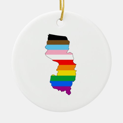 New Jersey Inclusive Pride Ceramic Ornament