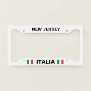 New Jersey Italia White License Plate Frame
