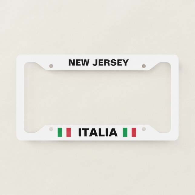 New Jersey Italia White License Plate Frame (Front)