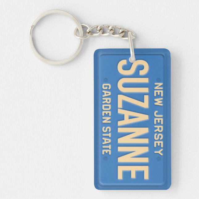 New Jersey License Plate Custom Keychain V3 (Front)