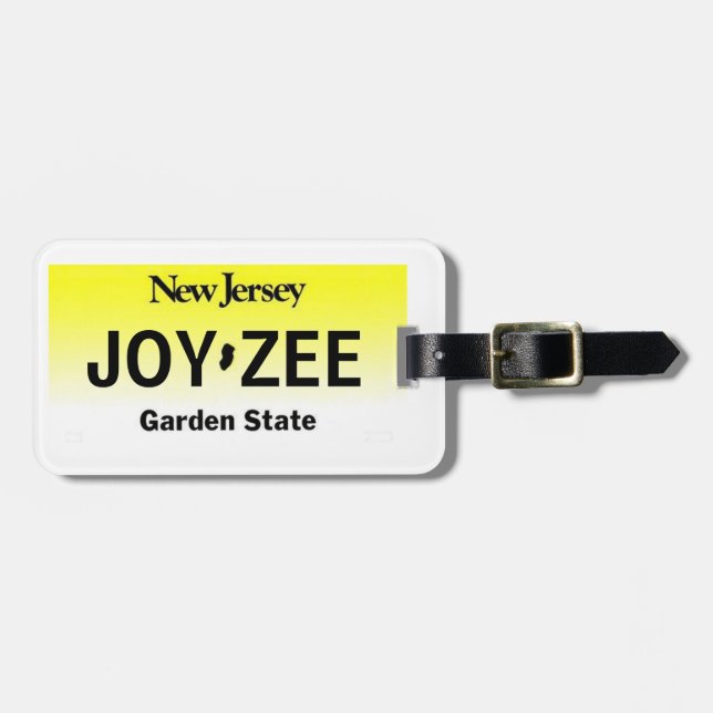 New Jersey License Plate Luggage Tag 2-Sided (Front Horizontal)