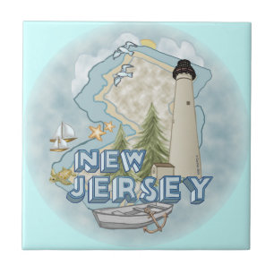 New Jersey Lighthouse Ceramic Tile