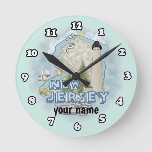 New Jersey Lighthouse custom name  clock