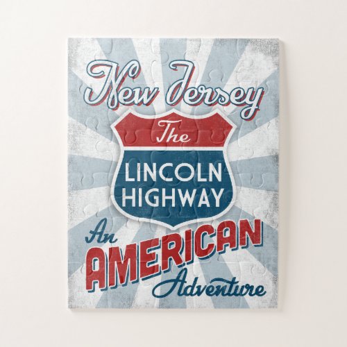 New Jersey Lincoln Highway Vintage America Jigsaw Puzzle