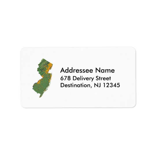 New Jersey Map Address Label