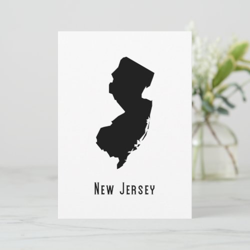 New Jersey Map _ Black and White Modern New Jersey Invitation