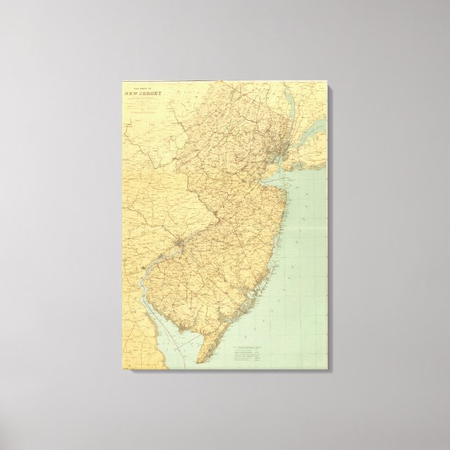 New Jersey Map Canvas Print (Front)