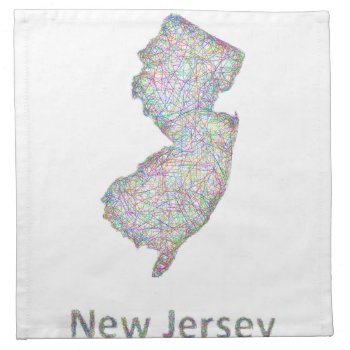 New Jersey Map Napkin by ZYDDesign at Zazzle