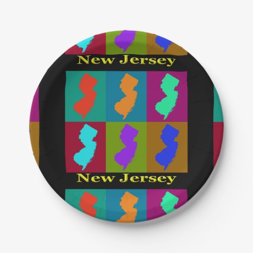 New Jersey Map Paper Plates