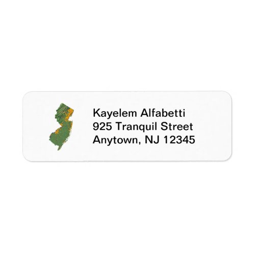 New Jersey Map Return Address Label