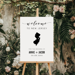 New Jersey Map Wedding Welcome Sign, Foam Board
