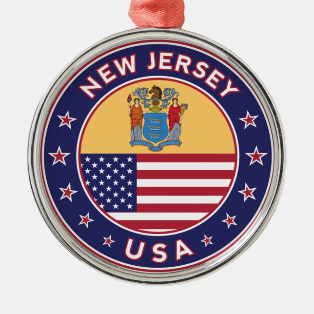 New Jersey Metal Ornament (Front)