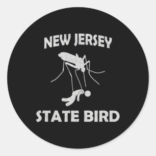 New Jersey Mosquito State Bird Funny Outdoors Classic Round Sticker