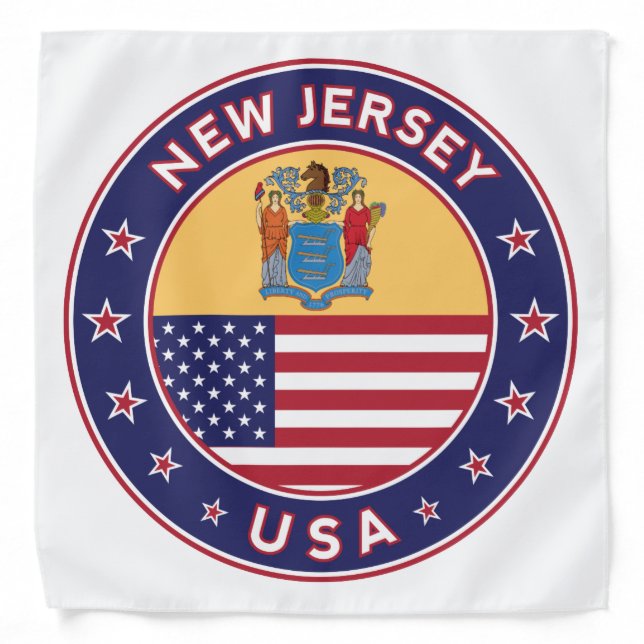 New Jersey, New Jersey sticker, phone case, bag Bandana (Front)